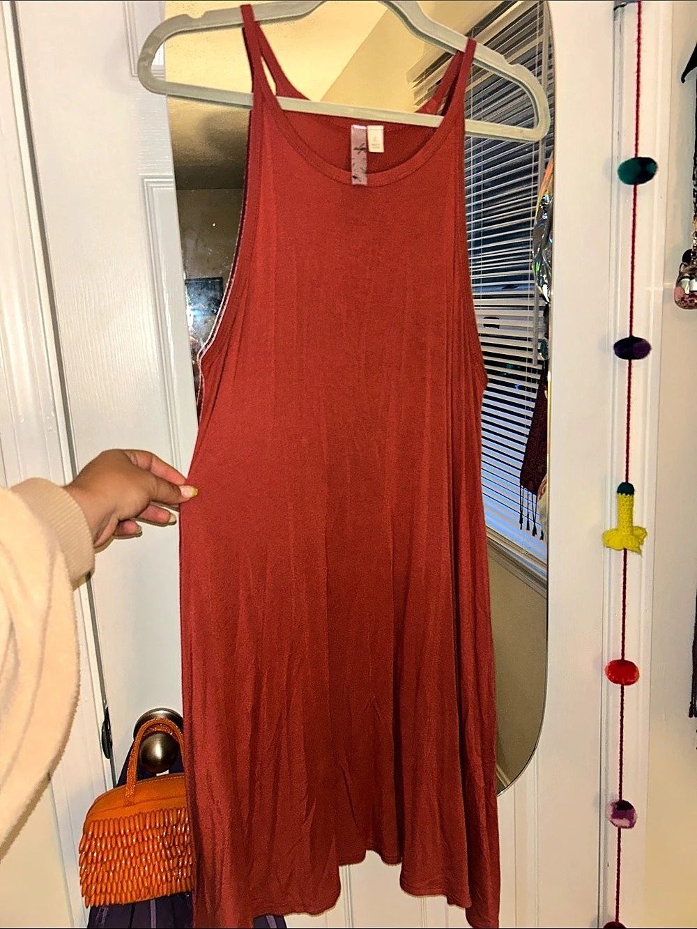 Francesca’s Midi Tank Dress in Rusty orange Size Large